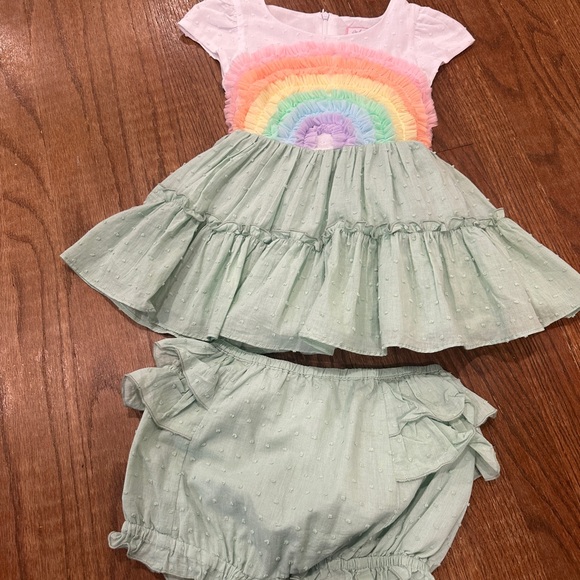 Girl August Cotton Dress Pastel Rainbow - Picture 6 of 10